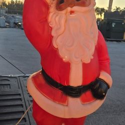 Vintage Waving Santa General Foam Plastics 40 Inch Blow Mold Christmas Holiday