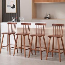 Bar Stools Set of 4, 30-Inch Counter Height Barstools Wooden Barstools with Back for Kitchen Island/Breakfast Bar