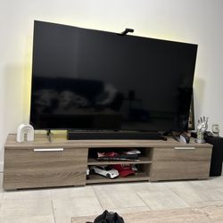 📺 Modern Gray TV Stand – Moving Sale
