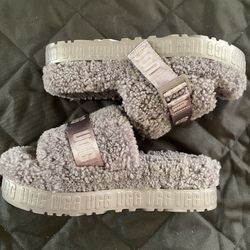  UGG AUSTRALIA Women's Ugg Fluffita Slide Gray Grey Shoe Slipper