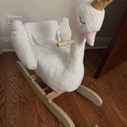Plush Swan Rocking horse