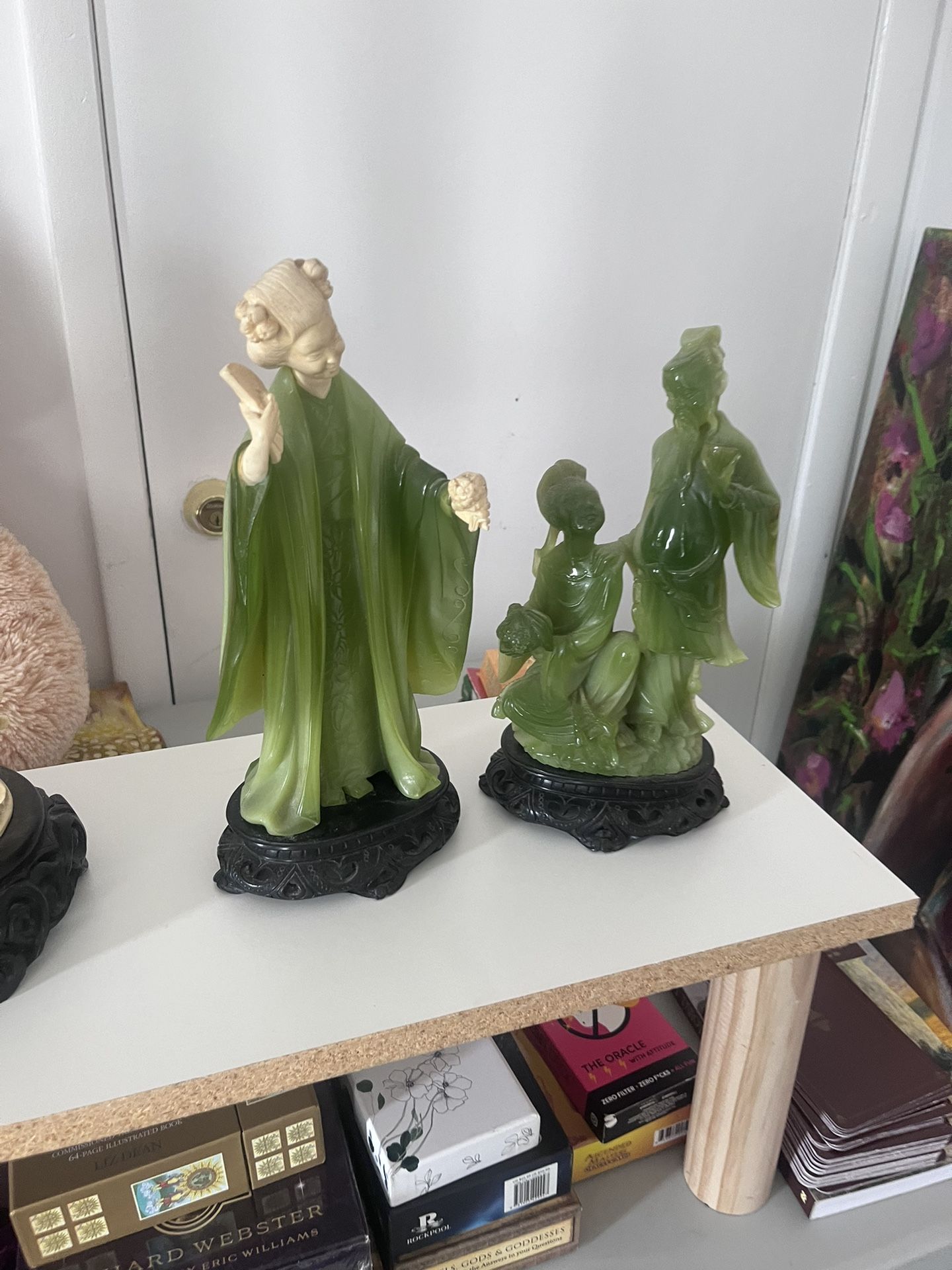 Antique Faux Jade Statues