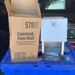 Stainless Steel/ Covered Two Toilet Roll Lockable Holder