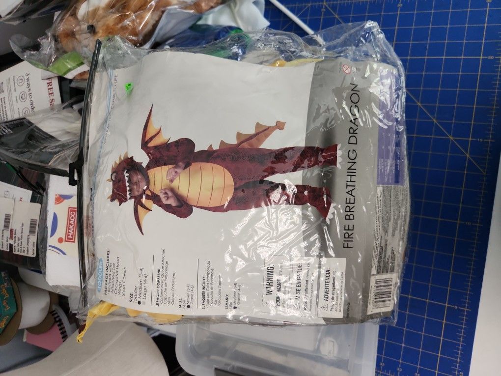 Kids fire, breathing, dragon costume.