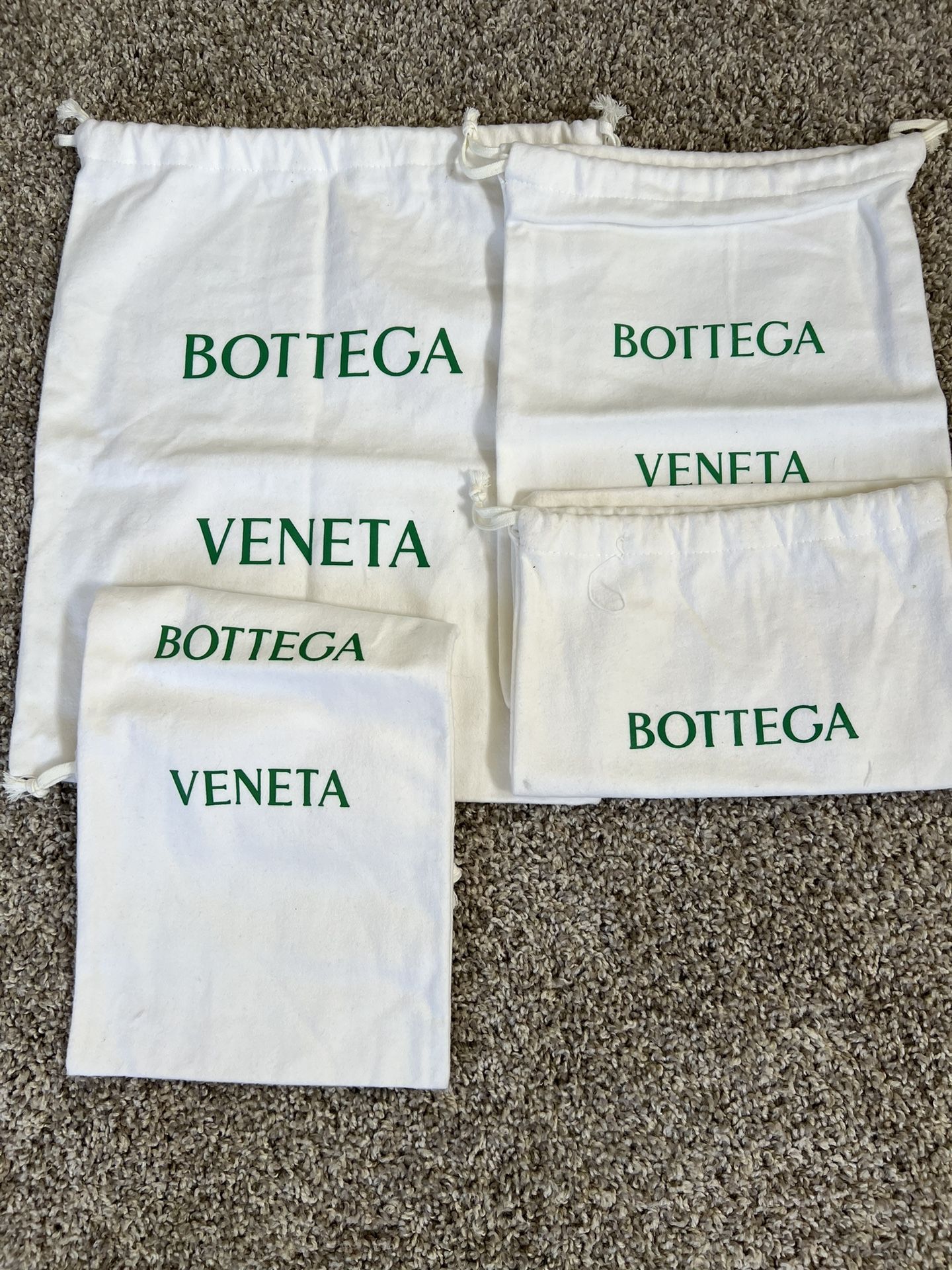 Bottega Veneta Dust Bags L and M Sizes White Cotton approx. 19" and 16"
