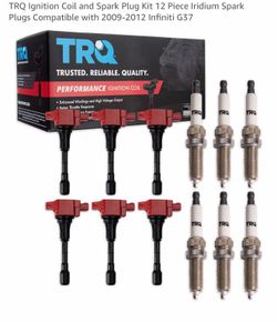 TRQ Spark Plugs Kit 6 Piece Iridium Spark Plugs Compatible with 2009-2012 Infiniti G37