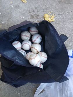 Lot of 15 Assorted Used Baseballs with Bag