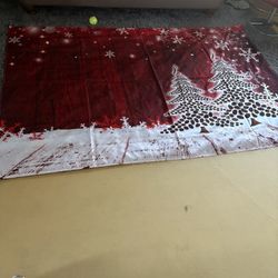Christmas Backdrop Made Out Of Fabric