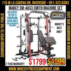 Squat Rack Smith Machine Home Gym Olympic Plates Bumper Cage