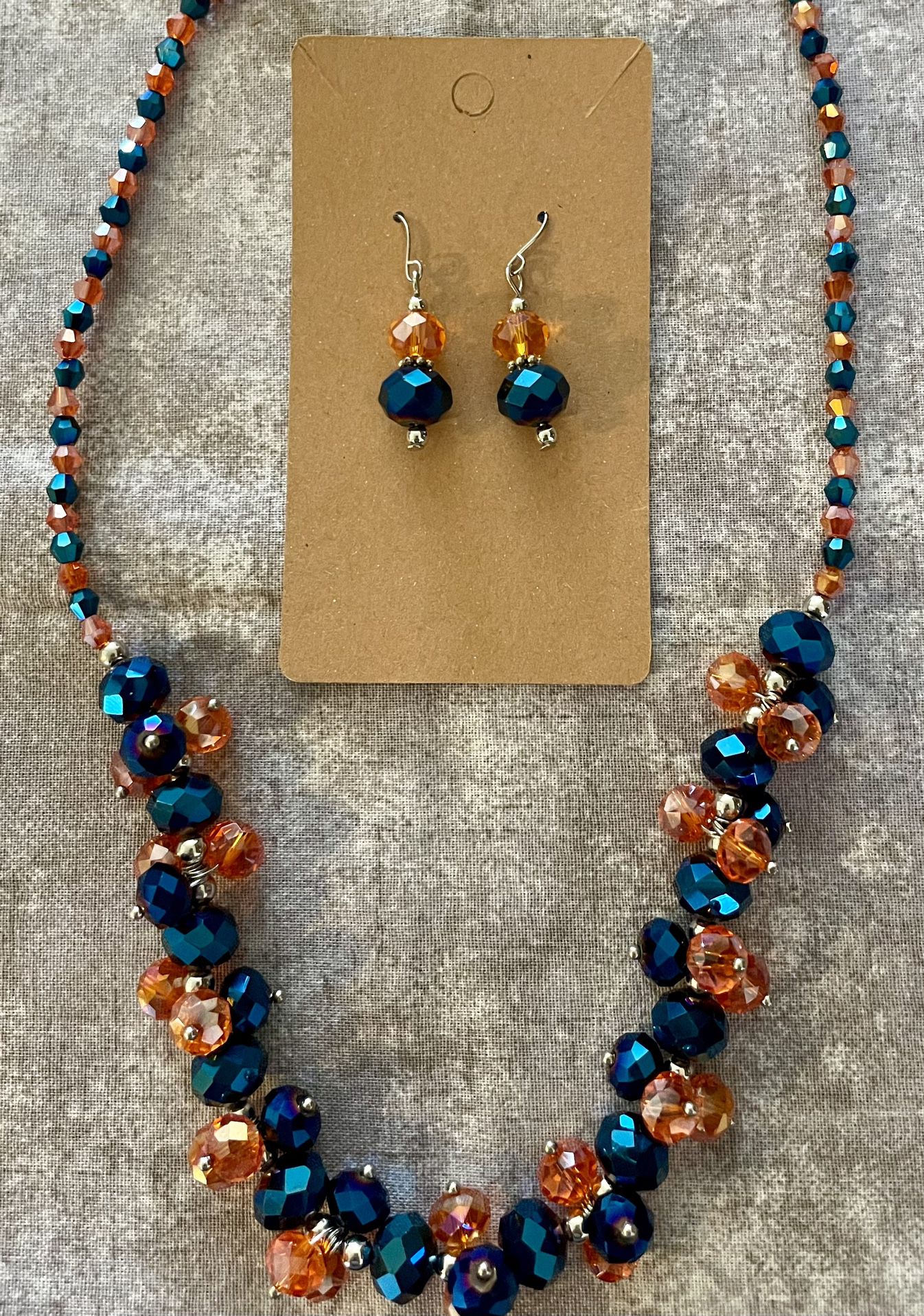 Beaded Necklace And Earrings 