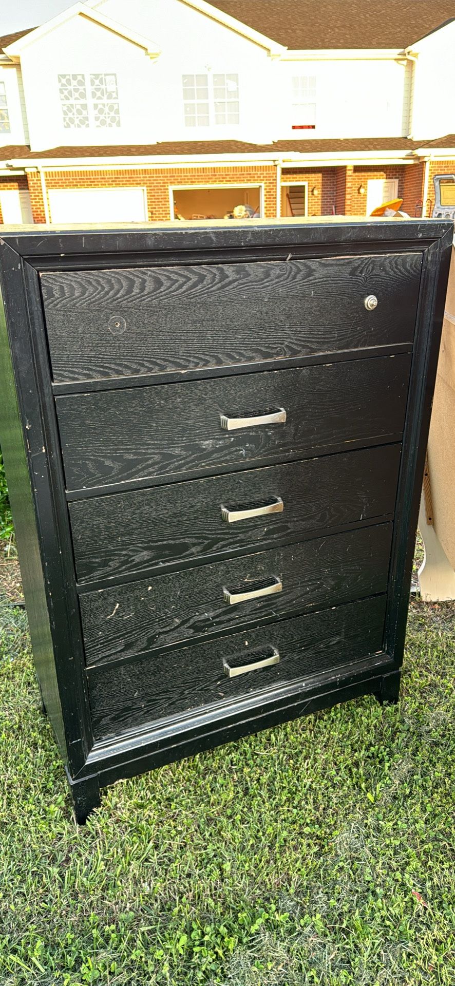Black 5 Drawers Dresser