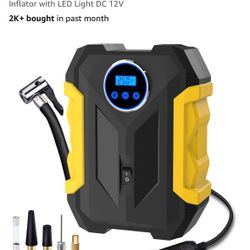 Digital Air Compressor for Car Auto Pump Portable Tire Inflator with LED Light DC 12V