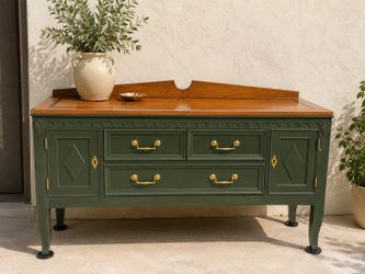 Stanley Vine Leaf Green Sideboard Buffet Cabinet