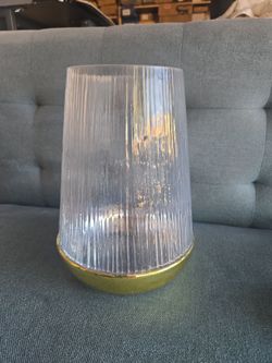 Large Vase with gold bottom 11" tall 5" top 8" base
