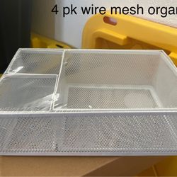 Desk 4 pk wire mesh organizer