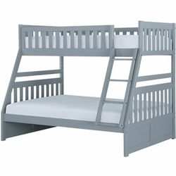 🔥 Brand New Gray Twin Full Bunkbed