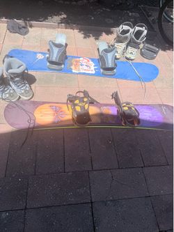2 Snowboards with Bindings + Boots Available – Ride 158 & Sims 164