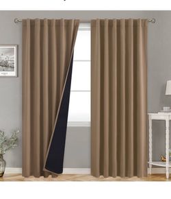 New BGment 100% Blackout Curtains 95 Inches Long with Thermal Insulated Liner, Taupe
