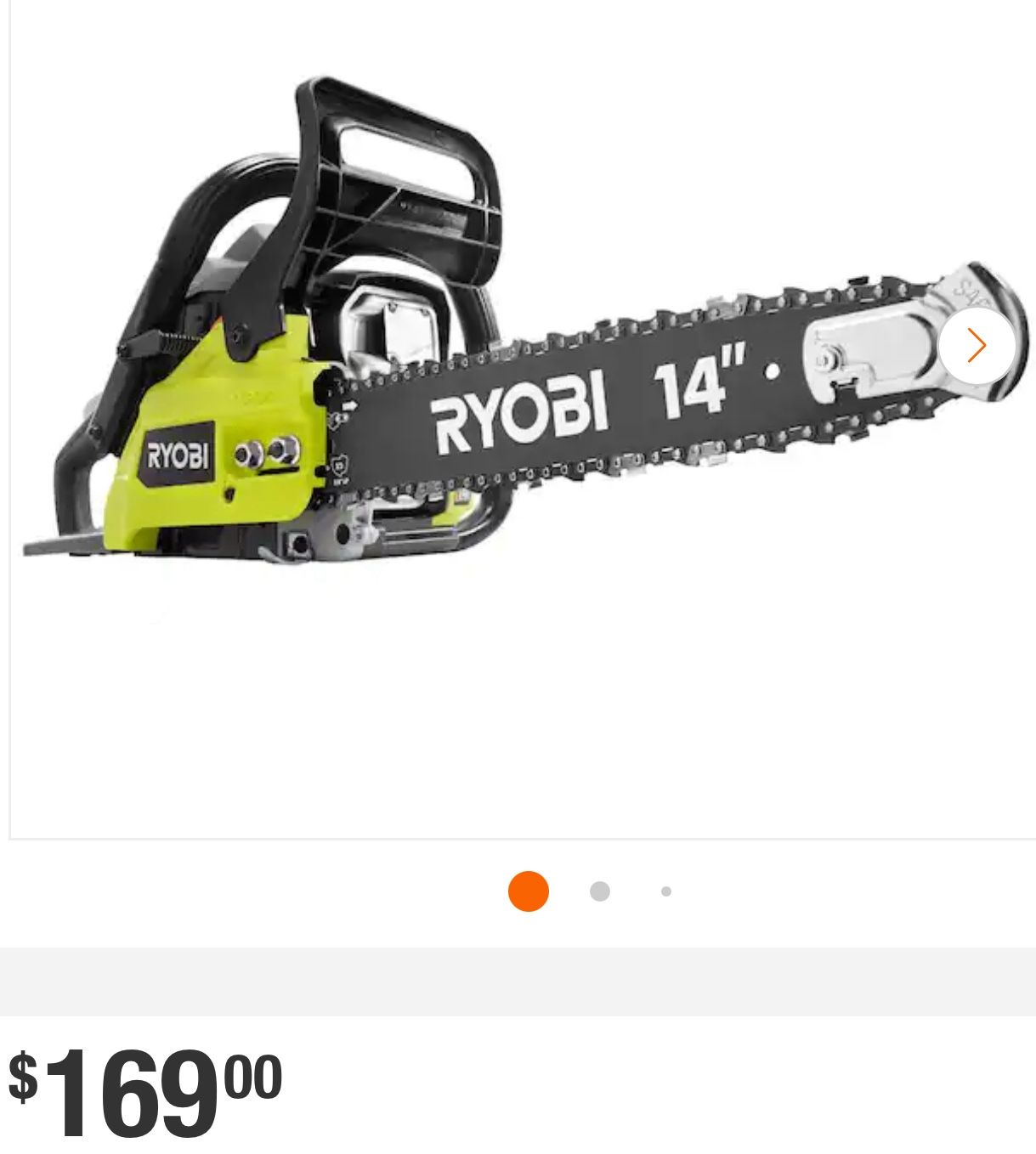 RYOBI 14 in. 37cc 2-Cycle Gas Chainsaw