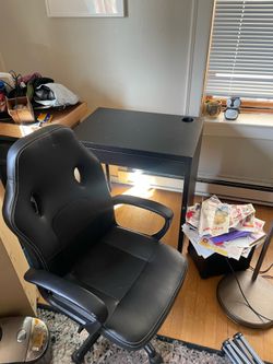 Small office desk with office chair