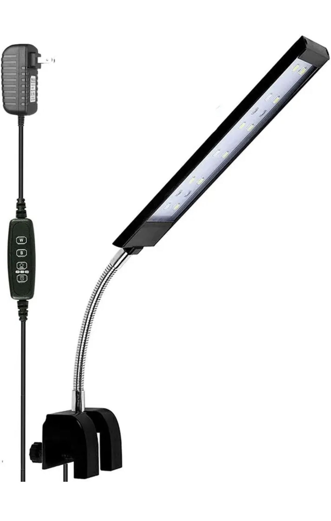 MINGDAK Fish Tank Aquarium Clip ON Light Inline Timer 24 LED BLUE & WHITE SWITCH