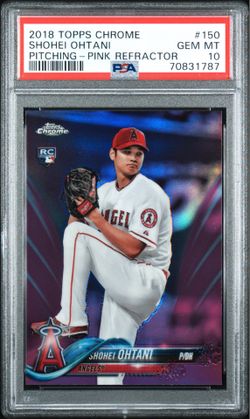 2018 TOPPS CHROME #150 SHOHEI OHTANI PINK REFRACTOR PSA 10