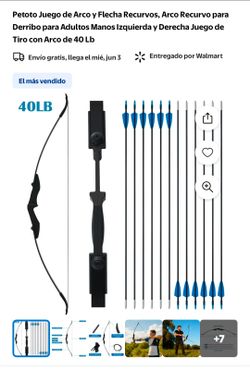 Petoto Recurve Bow and Arrow Set — Takedown Recurve Bow for Adults (Left and Right-Handed) — 40 lb Archery Shooting Set