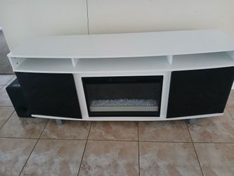 TV Stand with Electric Fireplace Insert