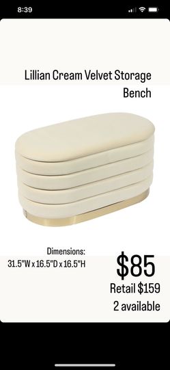 Cream Storage Ottoman 