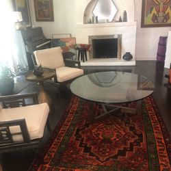 Thick Glass Coffee Table With Wood Stand