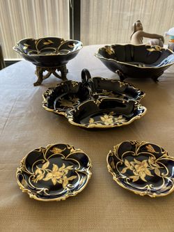 Fine Etched Blue And Gold Kolbolt China