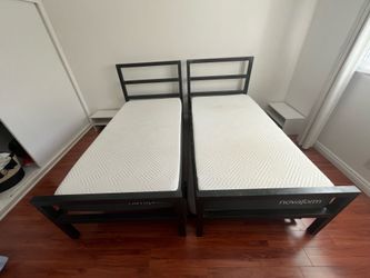 Custom-Made Solid Iron Twin XL Beds + Trundle + Novaform Mattresses – Exceptional Craftsmanship