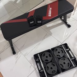Dumbells Bench And Gloves