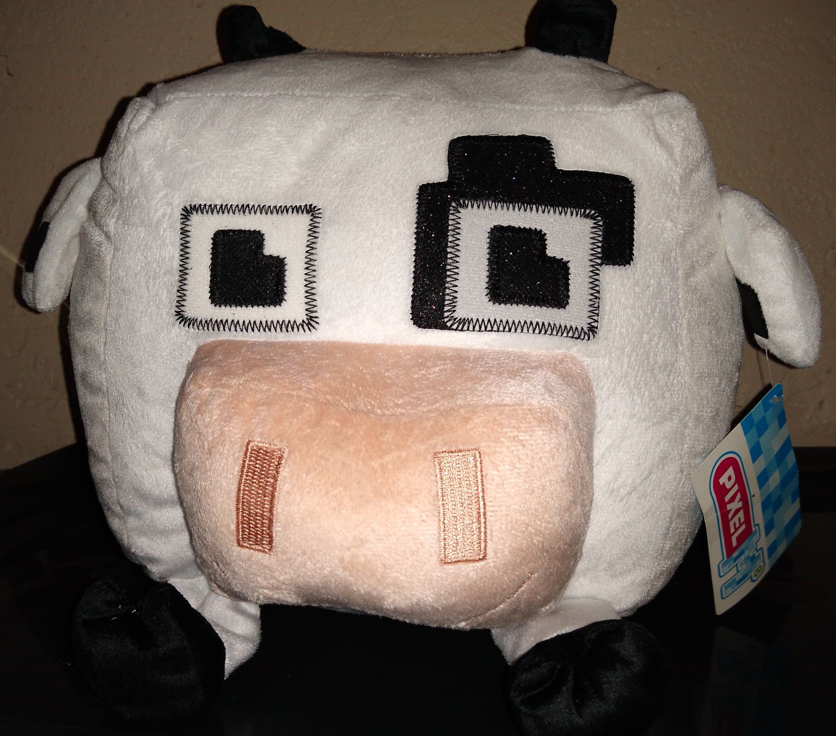 New Pixel Minecraft Cow Pillow, 9in, New, Cow, Minecraft,Gaming, Kids