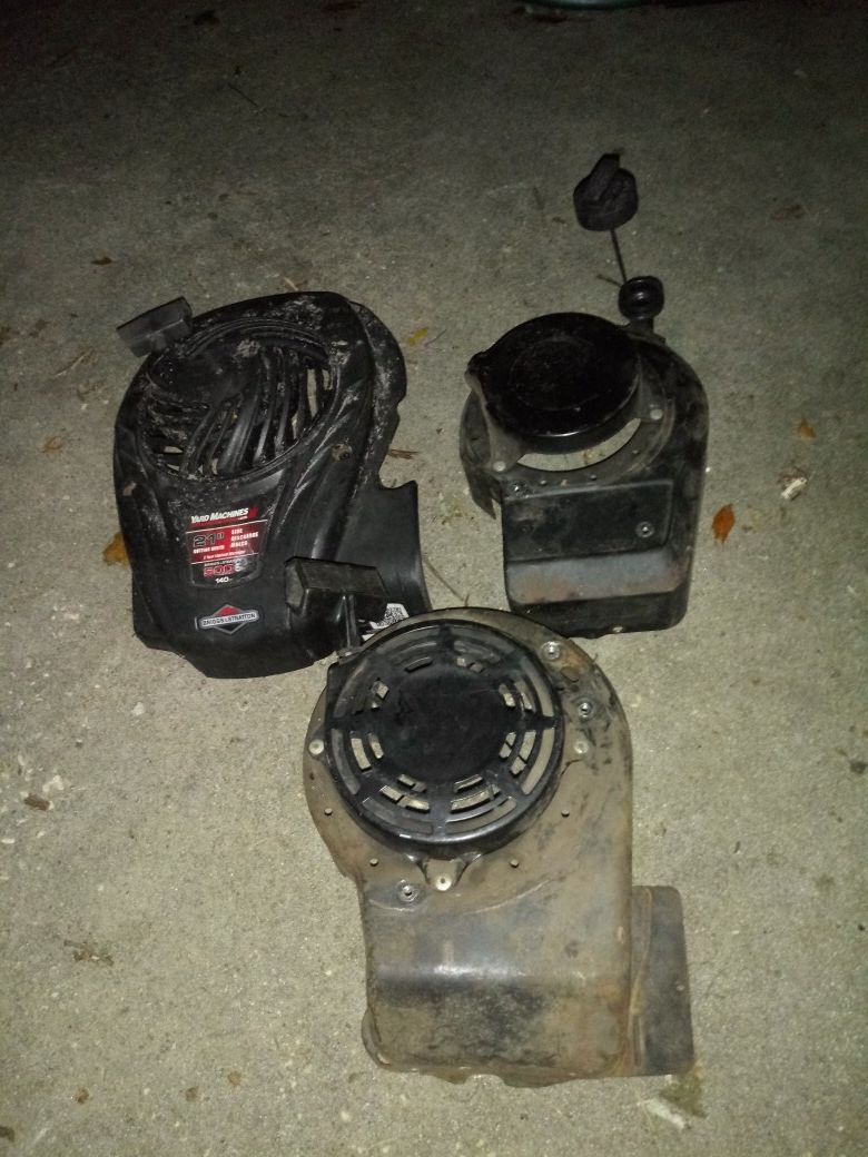 3 lawn mower top pieces with pull start