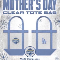2026  Los Angeles Dodgers Mother’s Day Clear Tote Bag – World Champs Edition SGA