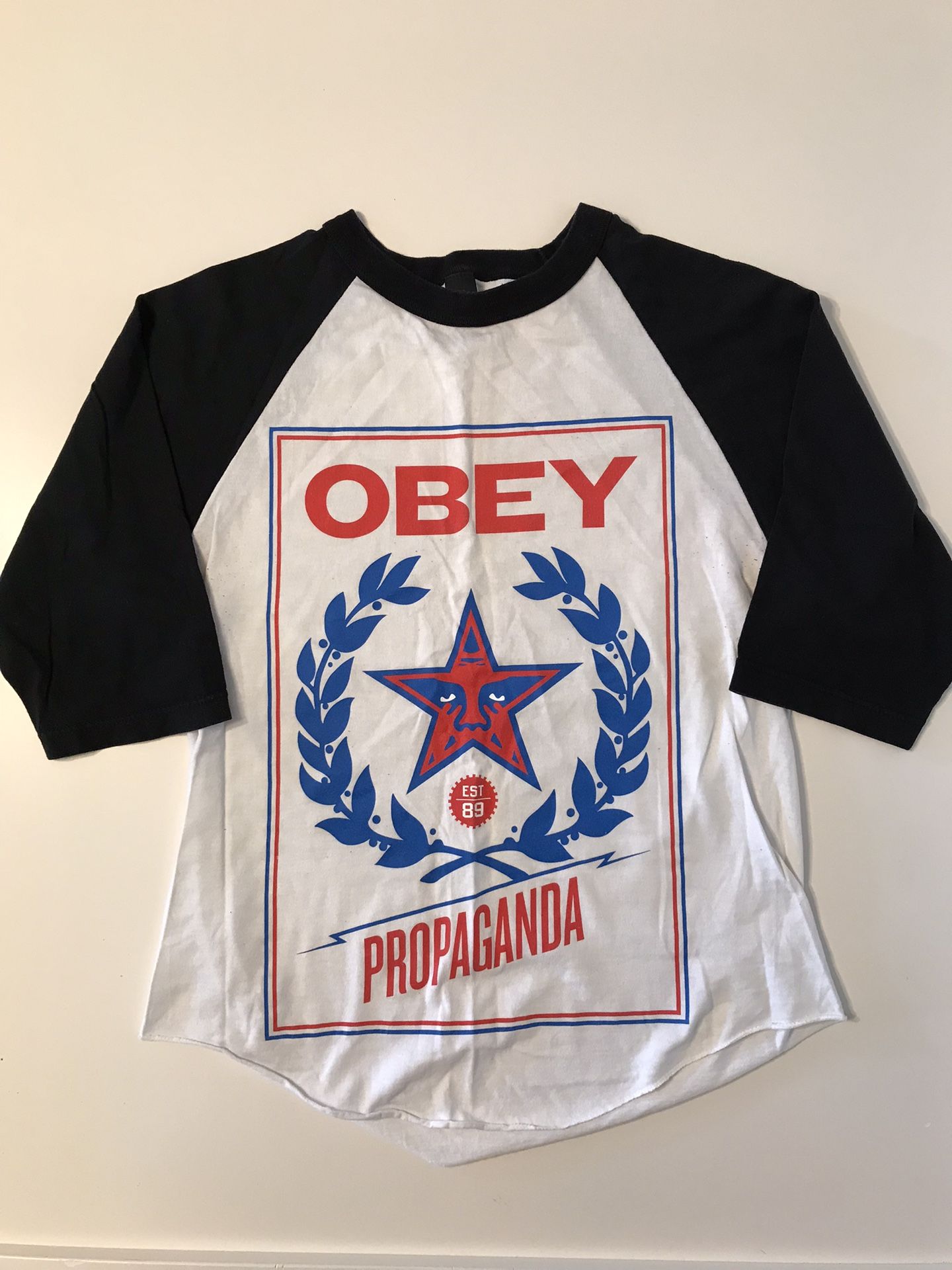 OBEY Propaganda Baseball Graphic Tee — Size Medium