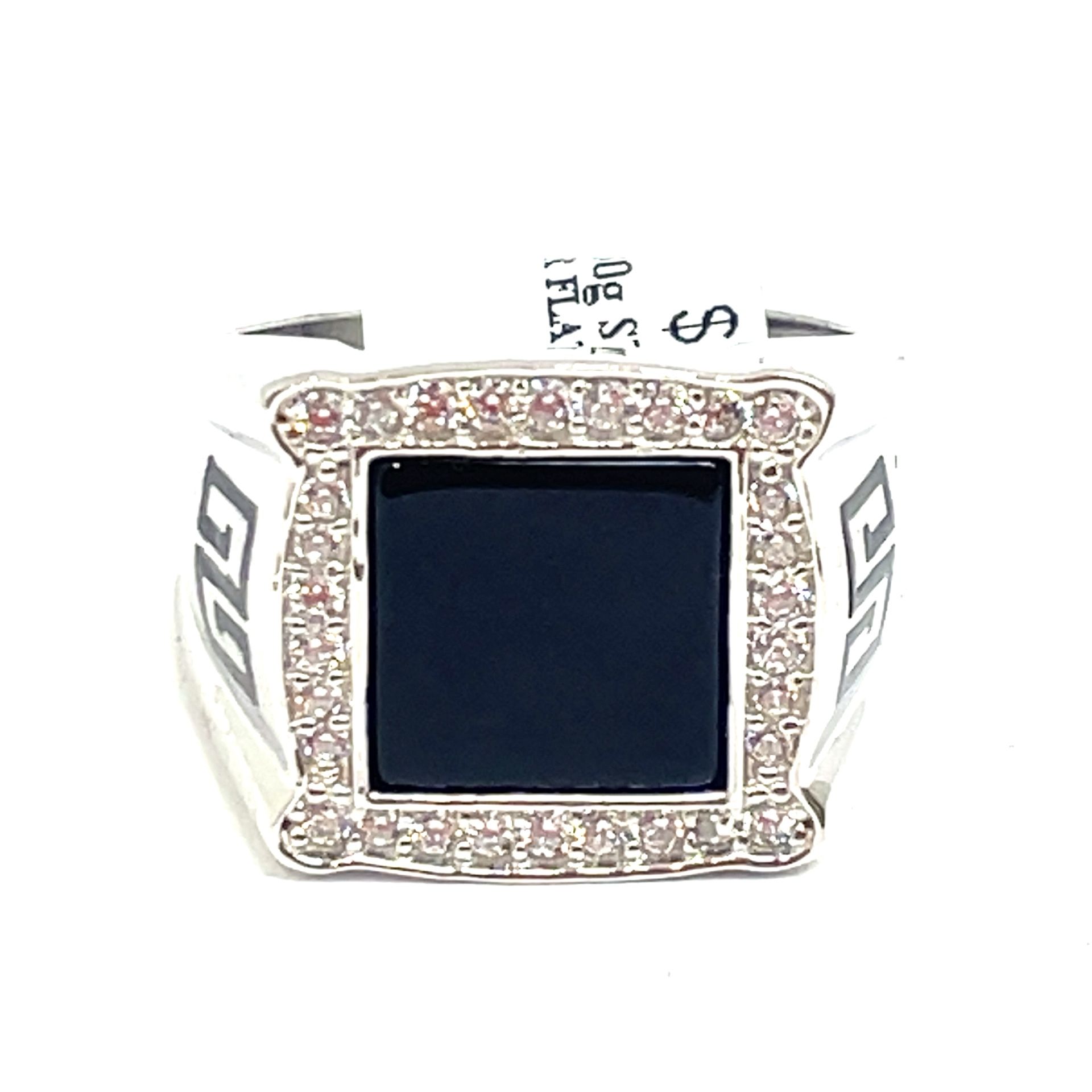 925 Sterling Silver CZ Onyx Ring 10.30g Size 10 198514/12