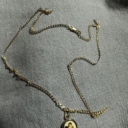 10k Gold Chain With 14k Cherub Pendant 