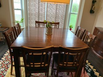Dining Table (Counter Height) w/ 8 chairs