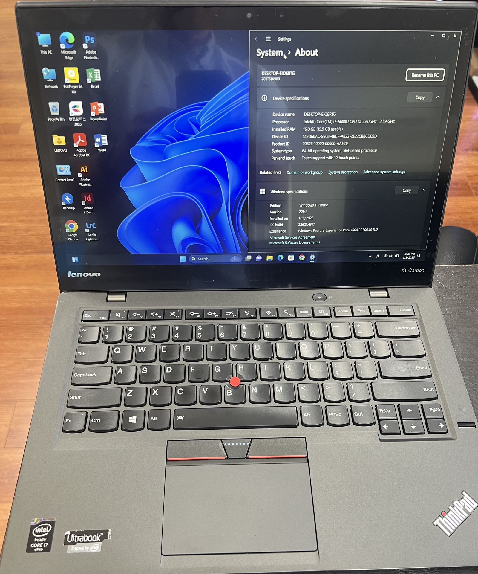 Used X1 Carbon Lenovo Laptop (14inch)