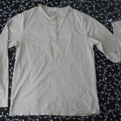 Patagonia Mens Organic Cotton Heather grey Long Sleeve Henley M