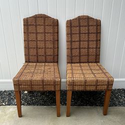 Palecek Vintage Wicker Cane Chairs - Set of 2