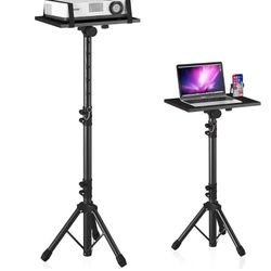 Projector Stand Tripod For 23.5" to 46.5", DECOSIS Laptop Tripod Stand Height Adjustable with Gooseneck Phone Holder, Laptop Floor Stand for Office, H
