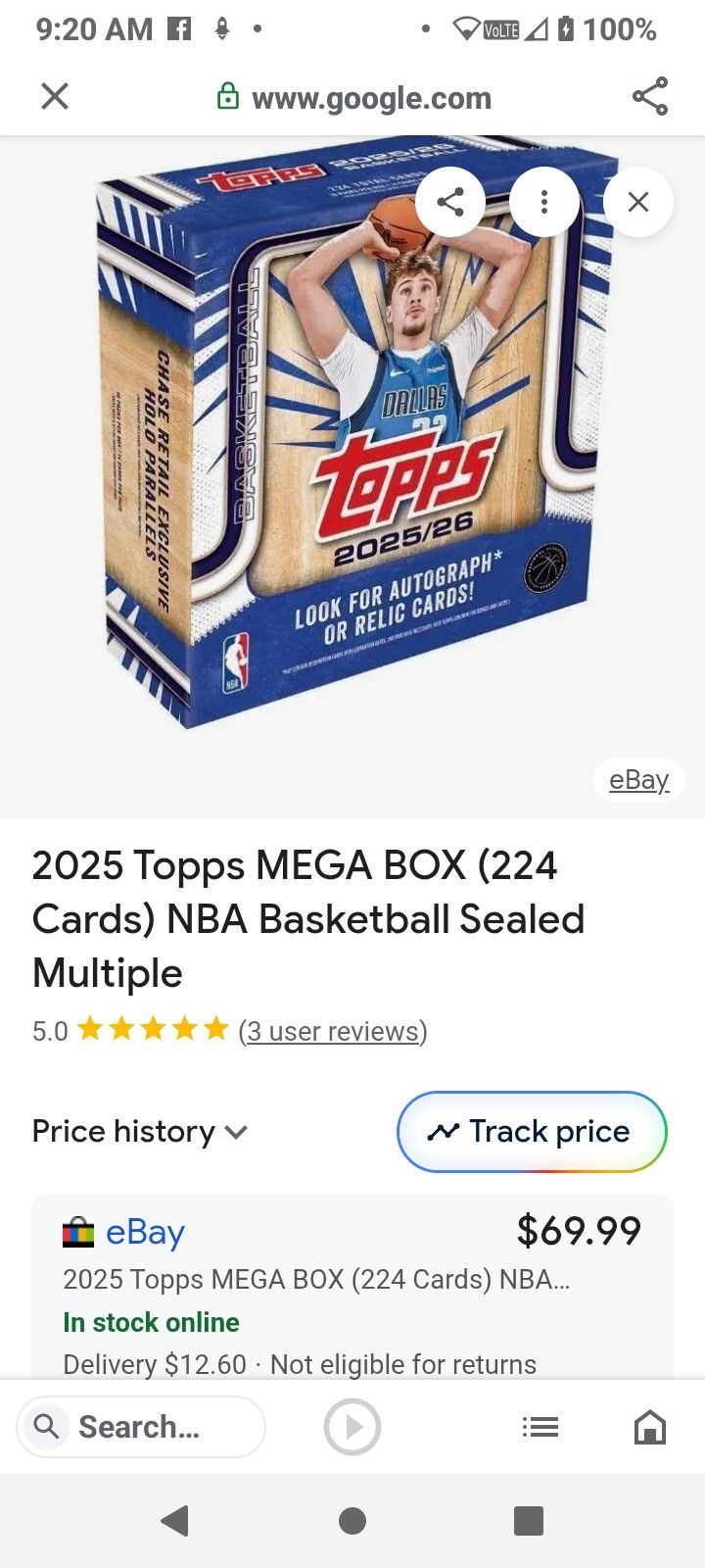 2025-2026 Factory Sealed Topps Basketball Mega Box 