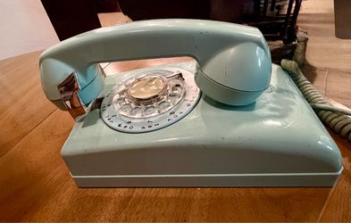 VTG 1950s MCM Stromberg Carlson Mint Seafoam Chrome Rotary Wall Telephone #1553