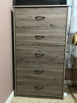 Twin trundle bed, one mattress, desk,  and 2 dressers
