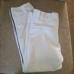 White Baseball Pants with Black Side Stripe women xsmall