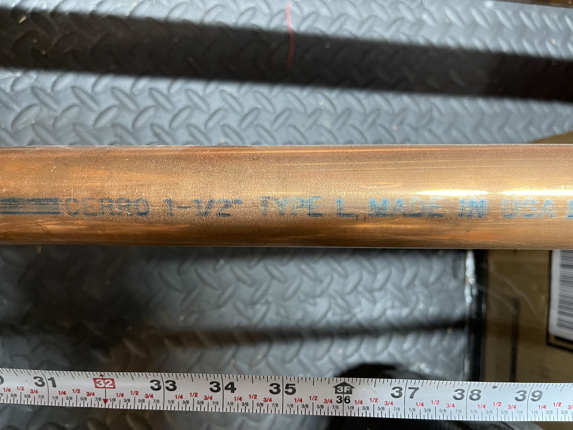 1-1/2” Type L, 4’ Long Copper Pipe