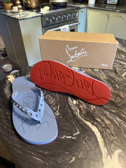 Christian Louboutin Loubi Donna Spike Red Sole Flip Flops